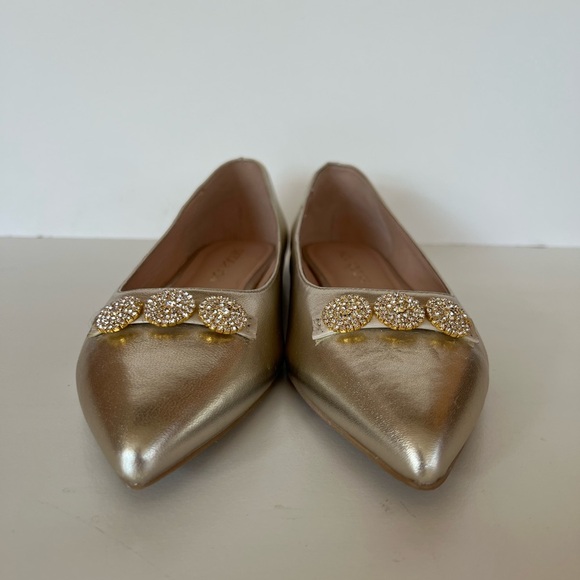 Jack Rogers Metallic Rhinestone Pointed Ballet Flat, size 10 - Picture 2 of 13